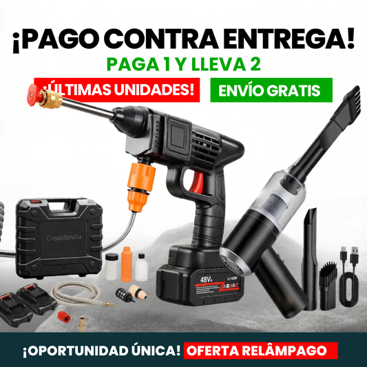 Hidrolavadora + (Aspiradora Portátil + Doble Batería + Maletín)