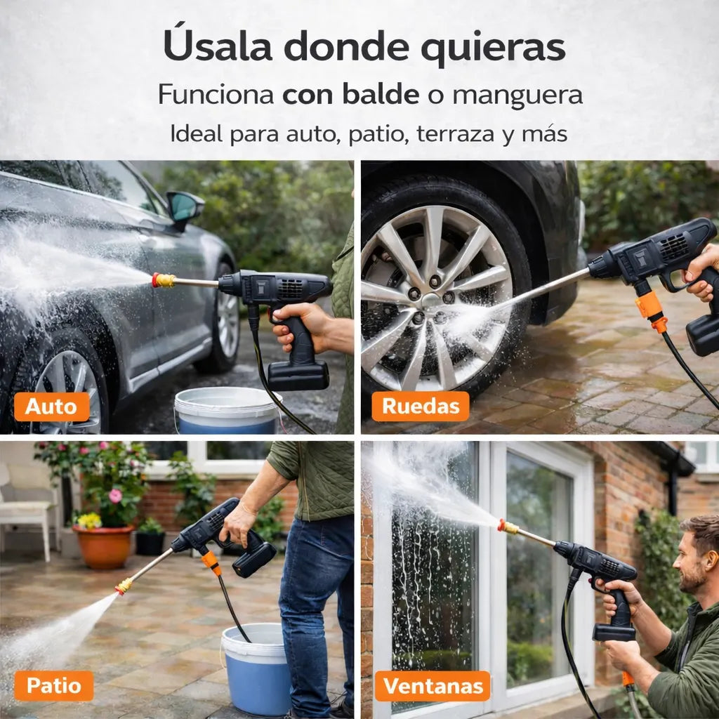 Hidrolavadora + (Aspiradora Portátil + Doble Batería + Maletín)